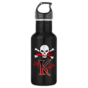 Jolly Roger K Monogram Initiaal Waterfles