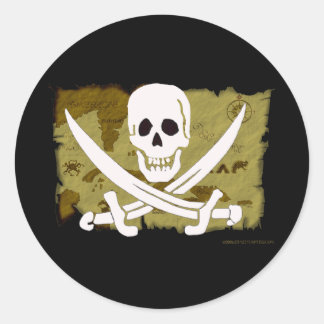 Jolly Roger Map #10 Ronde Sticker