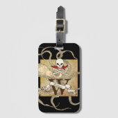 Jolly Roger Monogram Initiaal Bagagelabel (Voorkant (verticaal))