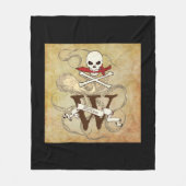 Jolly Roger Monogram Initiaal Fleece Deken (Voorkant)