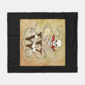 Jolly Roger Monogram Initiaal Fleece Deken (Voorkant (Horizontaal))