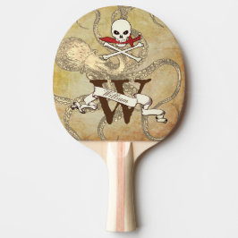 Jolly Roger Monogram Initiaal Ping Pong Paddle Tafeltennisbatje