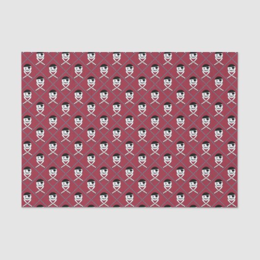 Jolly Roger op Rode Achtergrond met Turquoise Tissuepapier (Voorkant)