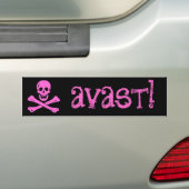 Jolly Roger Pink Bumpersticker (Op auto)
