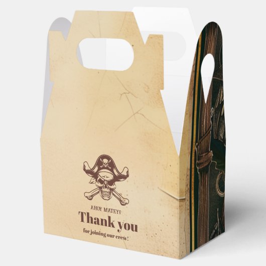 Jolly Roger Pirate Birthday Party Bedankdoosjes (Geopend)