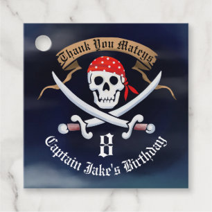 Jolly Roger Pirate Birthday Party Bedankjes Labels