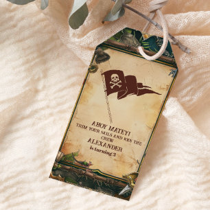 Jolly Roger Pirate Birthday Party Cadeaulabel