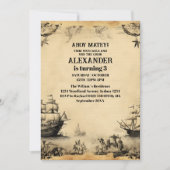 Jolly Roger Pirate Birthday Party Kaart (Voorkant)