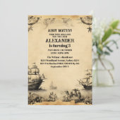 Jolly Roger Pirate Birthday Party Kaart (Staand voorkant)