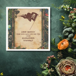 Jolly Roger Pirate Birthday Party Servet