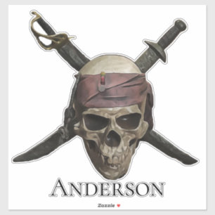 Jolly roger Pirate Crâne autocollant
