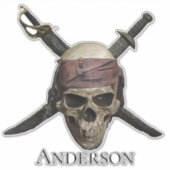 Jolly roger Pirate Crâne autocollant (Devant)