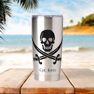 Jolly Roger Pirate Custom Geïsoleerde Drinkbeker