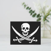 Jolly Roger Pirate Flag Briefkaart (Staand voorkant)