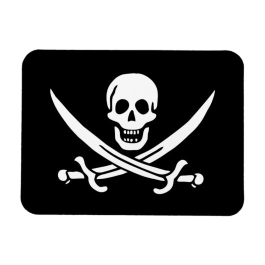 Jolly Roger Pirate Flag Magneet (Horizontaal)