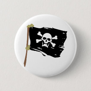 Jolly Roger Pirate Flag Ronde Button 5,7 Cm