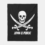 Jolly Roger Pirate Flag w/ Name Fleece Deken (Voorkant)