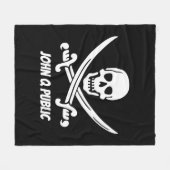 Jolly Roger Pirate Flag w/ Name Fleece Deken (Voorkant (Horizontaal))