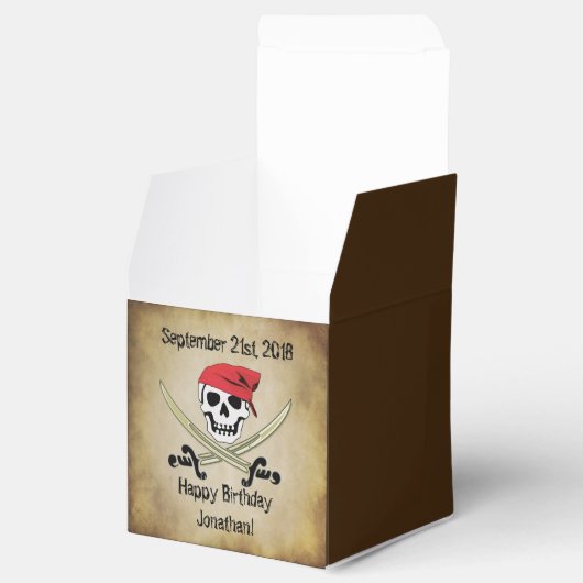 Jolly Roger Pirate Party Favor Box Bedankdoosjes (Geopend)