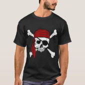 Jolly Roger Pirate Pirates Skull en Cross Botten T-shirt (Voorkant)