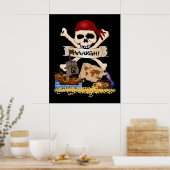 Jolly Roger, Pirate Ship & Pirate's Chest Poster (Keuken)
