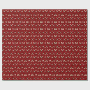 Jolly Roger Pirate Skull Botten Red Bandanna Cadeaupapier