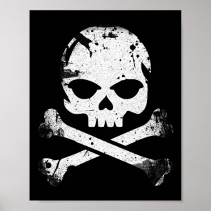 Jolly Roger Pirate Skull en Crossbones Vlag Hallo Poster