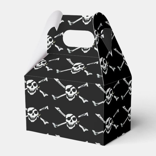 Jolly Roger Pirate Skull Patroon Favor Box Bedankdoosjes (Achterkant)