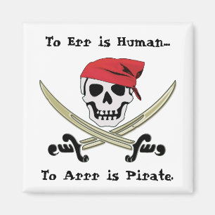 Jolly roger Pirate Talk Magnet
