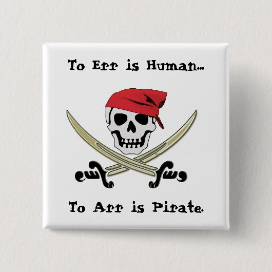 Jolly Roger Pirate Talk Pin Button (Voorkant)