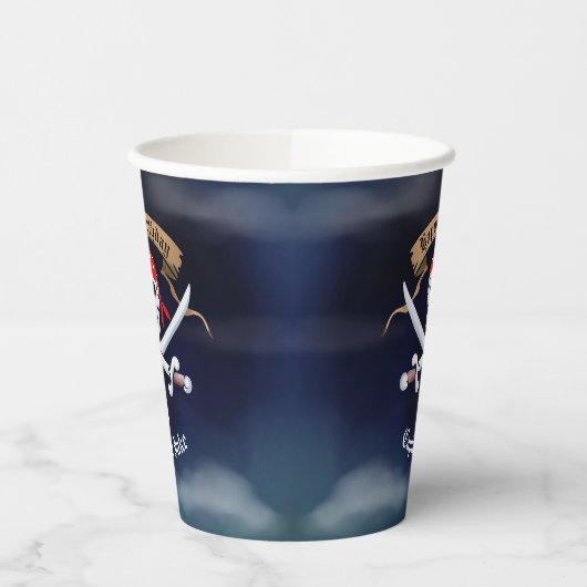 Jolly Roger Pirate verjaardagsfeestje Papieren Bekers (Links)