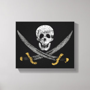 Jolly Roger Pirate Vlag Canvas Afdruk