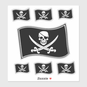 Jolly Roger Pirate Vlag Skull en gekruiste zwaarde Sticker