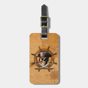 Jolly Roger Pirate Wheel Bagagelabel
