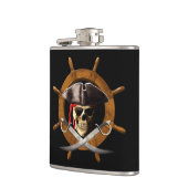 Jolly Roger Pirate Wheel Heupfles (Links)
