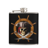 Jolly Roger Pirate Wheel Heupfles (Voorkant)