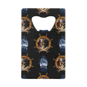 Jolly Roger Pirate Wheel Kredietkaart Flessenopener
