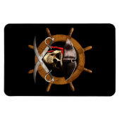 Jolly Roger Pirate Wheel Magneet (Horizontaal)