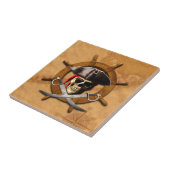 Jolly Roger Pirate Wheel Tegeltje (Zijkant)