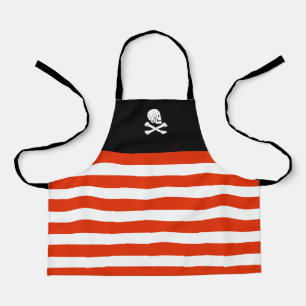 Jolly Roger Pirate Zwart en Rood Verjaardag Kinder Schort