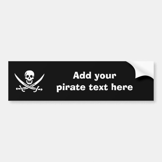 Jolly roger piratenvlag bumpersticker (Voorkant)