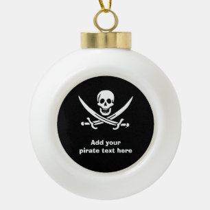 Jolly roger piratenvlag keramische bal ornament