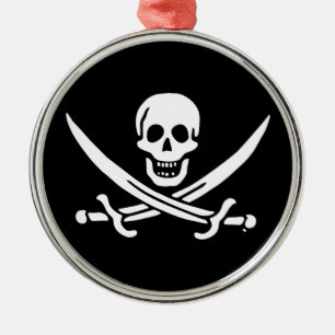Jolly roger piratenvlag metalen ornament