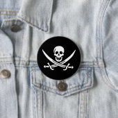 Jolly roger piratenvlag ronde button 7,6 cm (In situ)