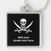 Jolly roger piratenvlag sleutelhanger (Voorkant)
