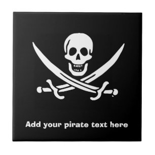 Jolly roger piratenvlag tegeltje