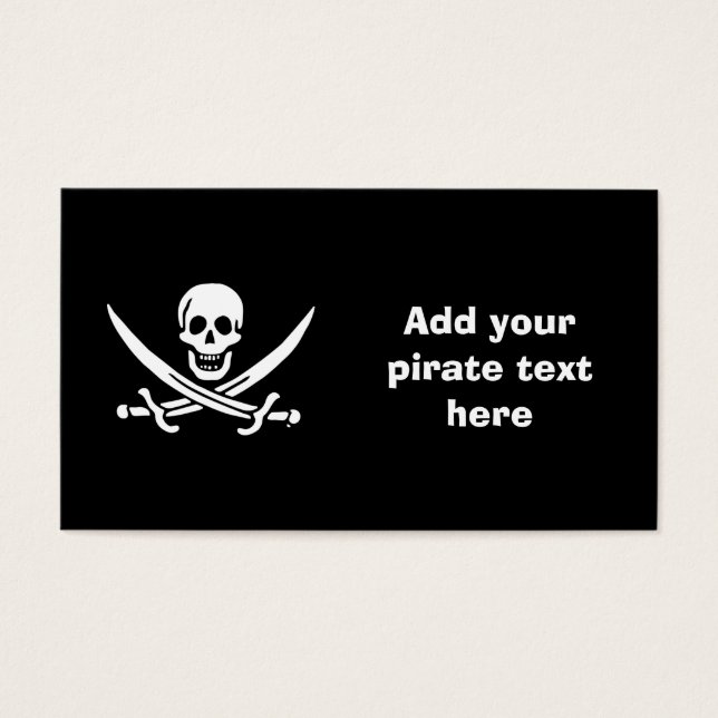 Jolly roger piratenvlag visitekaartje (Voorkant)