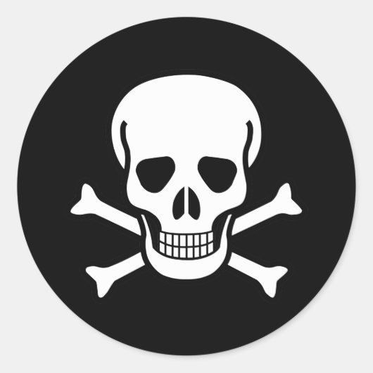 Jolly Roger Ronde Sticker (Voorkant)
