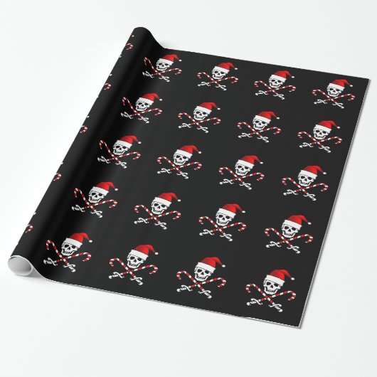 Jolly Roger Santa Wrapping Paper Cadeaupapier (Uitgerold)