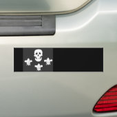 JOLLY ROGER SKULL EN DRIE LILILIES FLAG BUMPERSTICKER (Op auto)